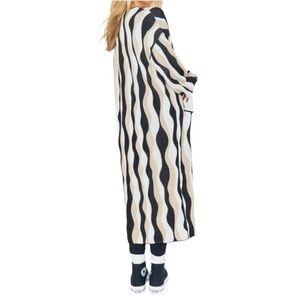 Show Me Your MuMu Black and Cream Striped Cardigan Tiger knit size Medium